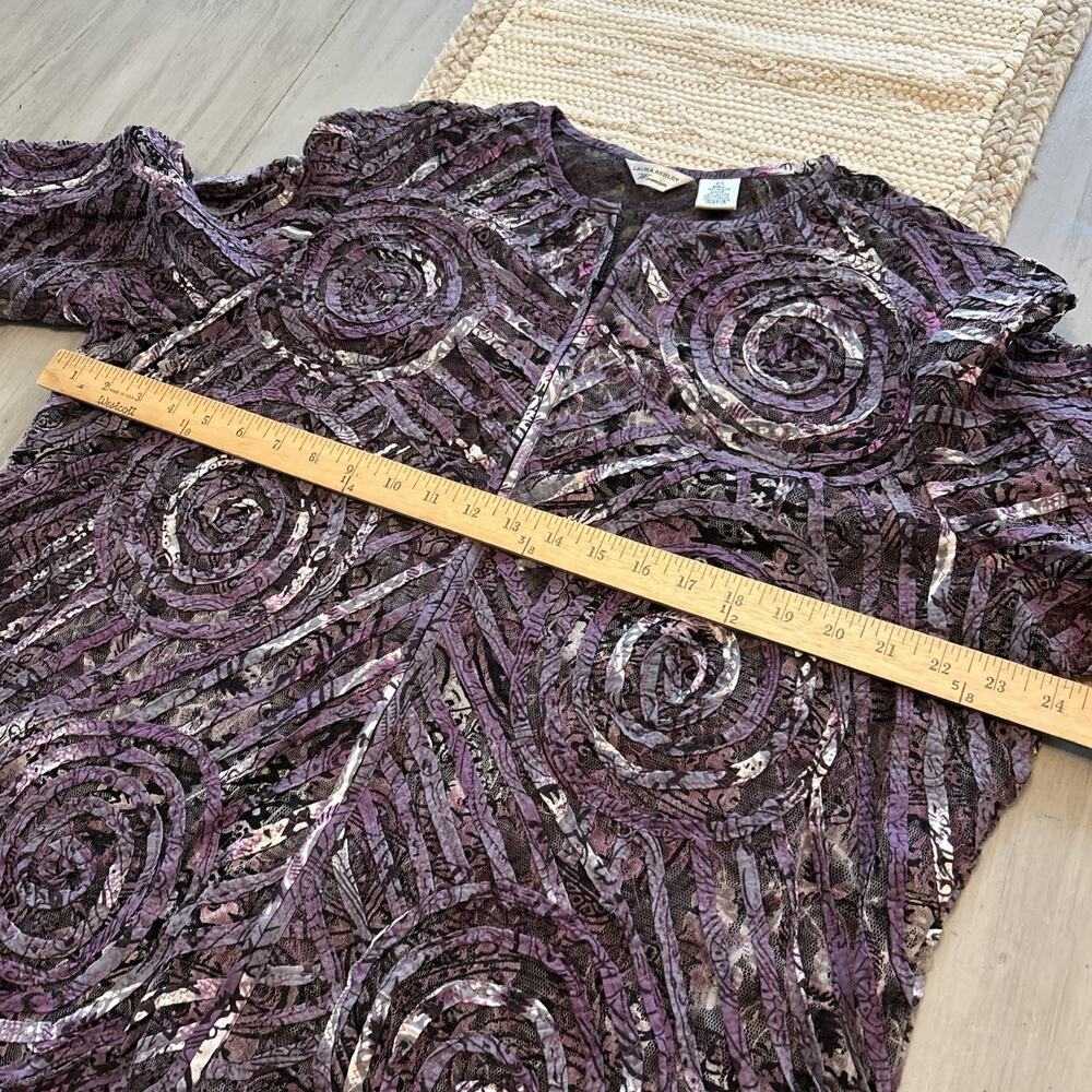 NWT Laura Ashley Purple Black Full Zip Circles Blazer Jacket Art To Wear Sz 2X - Picture 4 of 8